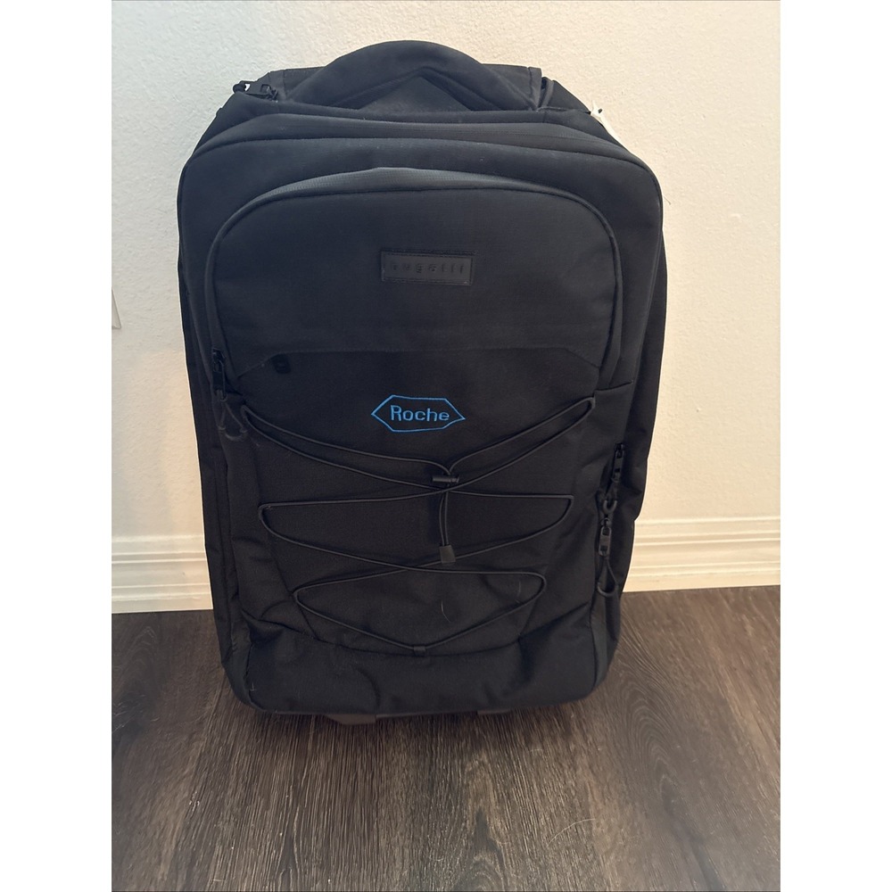 Bugatti Outland Rolling Duffel Travel Bag Black Wheeled Luggage Carry On NEW